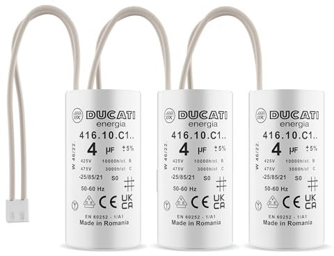 Lot de 3 Condensateurs 4 uF Moteur Volet Roulant BUBENDORFF - Condensateur avec Connecteur JST pour Réparation Pro de Volet Roulant - Haute Qualité & Longue Durée de Vie - Fond Plat 450V - VOLET TECH