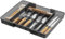 Lifewit Besteckkasten für Schubladen 40 50, Kunststoff Besteckeinsatz (Tiefe 38 cm), erweiterbare Besteckschublade Einsatz, Schubladen Organizer Küche für Besteck/Cutlery/Geschirr, Transparent-schwarz