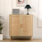 Homeke Ratten 2 Door Sideboard Cabinet,Wooden Storage Cupboard,Small Chet for Kitchen, Living Room,Hallway, Natural Color