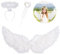 HIQE-FL Alas de Ángel Blancas,Alas de Ángel Disfraz 80x40,Plumas Ángel Alas,Alas Angel Grandes para Adultos,Disfraz de Alas de Angel con Aureola y Varita,para Carnaval,Mardi Gras,Fiesta Temática