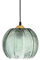 Hnexsei - Modern Green Glass Pendant Light with Ribbed Pattern Lampshade, Gold E27 Metal Socket, Hanging Fitting Fixture for Living Room Kitchen and Bedroom (25cm)