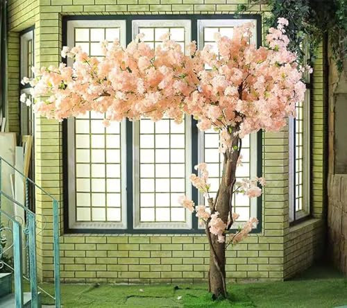 QICBYING Künstliche Kirschblütenbäume, Simulation Eines Rosa Kirschbaums, Für Die Dekoration Von Zuhause, Hochzeit, Party, Garten, Büro, Künstliche Pflanze, Künstliche Blumenreben(1.8x1m)