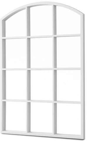 TIENDA EURASIA – Espejo de Pared | Rectangular | Material Plástico (PP) + Cristal + Madera (MDF) | Medidas: 49x71x2.7 cm + Espejo 47x71x2 cm y 52x76x3 cm + Espejo 50.5x76x2.5 cm (Blanco Ventana)