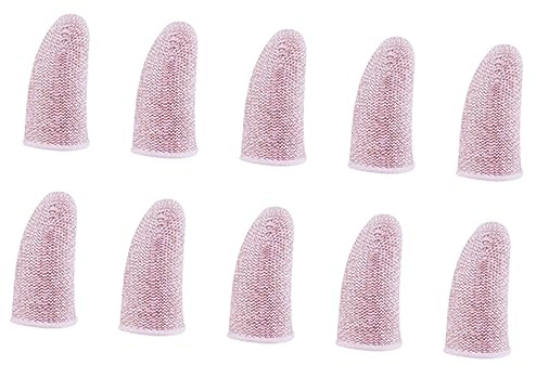 SEWACC 10 Stück Kohlefaser Fingerschutz für Spiele mit Rutschfester Schweißresistenter Oberfläche Leichter und Schützender Fingerschutz für Finger und Daumen Beim Mobile Game Spielen