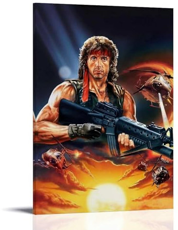 TEWRGEU Poster First Blood, Leinwand, ästhetisches Cover, Poster, Vintage-Malerei für Zimmer, 40 x 60 cm, Rahmenstil