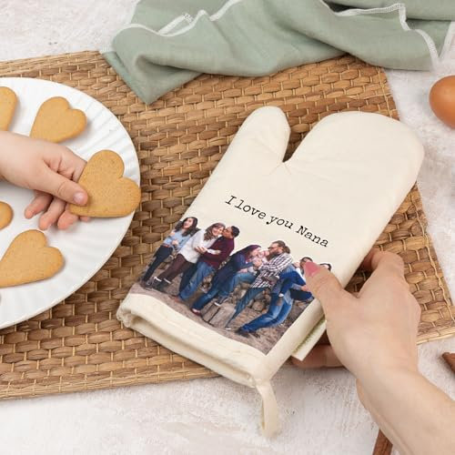 Wanapix | Personalisierter Ofenhandschuh | Bio-Baumwolle | Backhandschuh mit Foto oder Text | Originelles Geschenk | 100% Personalisiert Natur