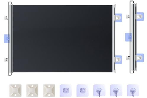 Rrlihjgu Puerta De Seguridad Retráctil | Vallas para Bebé Plegables y Retráctiles para Escaleras,Barrera Duradera para Interior Exterior Pasillo Garaje Terraza Cocina