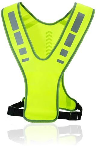 Reflektierende Weste,Warnweste Fahrrad mit Tasche,Reflektierende Laufweste für Damen Herren und Kinder,Reflektorweste,Einstellbar Warnweste Nacht Sicherheitsweste für Gehen Joggen Laufen Radfahren