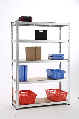 Panana Metal Racking Shelf 180X120X45CM Storage Shelves 5 Tier Garage Shelving 1.8M Storage Shelving Unit 70.86 Hx47.28 Wx17.71 D Utility Rack Shelf Unit (Silver)