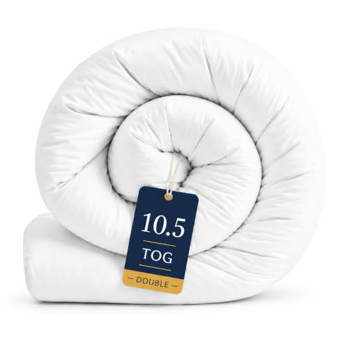 MK Home Textile Hotel Quality 10.5 Tog Double Duvet All Season Quilt Ultra-Soft Fluffy Hollowfibre Anti-Allergy Double Bed Duvet Machine Washable