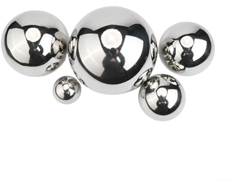 Linnkyfloa Grandes boules de jardin décoratives en acier avec finition miroir réfléchissante pour extérieur, cour, patio, couloir ou étang, résistant aux intempéries et résistantes, argent, lot de 1