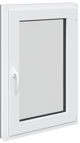 Kellerfenster RISOR Anthrazit 60 x 90 cm PVC und Glas, Modernes Untergeschossfenster Design, Langlebige PVC-Glas-Konstruktion, Energieeffizient, Wärmedämmung, Schallisolierung, Drehbare Funktion