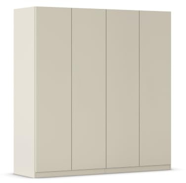 Rauch Möbel LUNIK, Kleiderschrank, Farbe Beige, Breite 181 cm | Schrank mit patentiertem Schnellmontagesystem, 4-türig, Push-to-open-Funktion, für Kinderzimmer, Garderobe, Flur