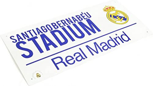 Real Madrid Metal Street Sign White Stadium Santiagobernabeu Football Fan Hanging