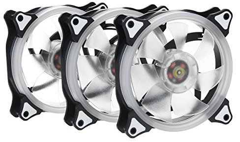 Tutoy 3Pcs DC 12V RGB Led Ajustable Ventilador De Refrigeración con Control Remoto para Pc Refrigeración