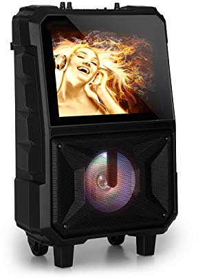 AUNA CenterStage 8 Power Line - Enceinte de karaoké, Enceinte de 8, Technologie XMR Bass, Large écran TFT Couleur, Micro sans Fil VHF, Bluetooth, Port USB, MicroSD, Noir
