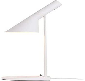 BarcelonaLED Schreibtischlampe, modernes Design, nordisches Metall, E27, LED, Weiß, für Lesen, Studium, Büro, Nachttisch, Wohnzimmer, Schlafzimmer, Arbeitszimmer