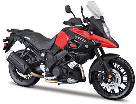 Maisto Suzuki V Strom Motorrad - Maßstab 1:12 - Unglaublich detaillierte Die-Cast Replik Sammlerstück Motorrad Modell schwarz, Verschiedene Designs und Farben