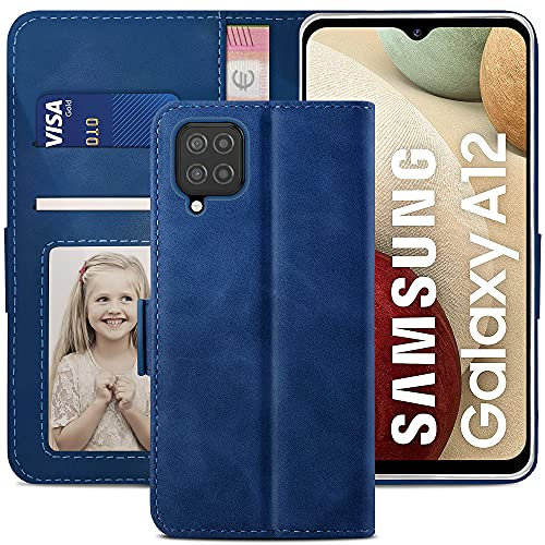 YATWIN Handyhülle Kompatibel mit Samsung Galaxy A12 Hülle, Klapphülle A12 Premium Leder Brieftasche Schutzhülle [Kartenfach][Stand] Handytasche Case für Samsung A12