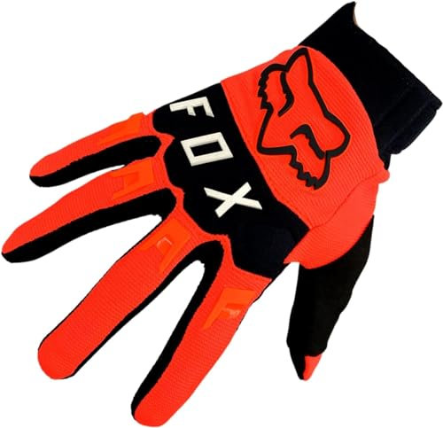 Fox Dirtpaw Glove Fahrrad MTB I Ebike I Racing I Dirt I BMX I MX Moto Cross I Langfinger I Knöchelschutz I gepolstert I Handschuhe (Neon Orange, XL = XLarge)