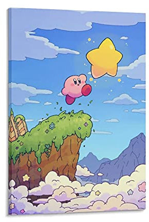 SDFASF Anime Kirby Star Klassisches Poster auf Leinwand und Wandkunst, Kunstdruck, modernes Familienschlafzimmer, 40 x 60 cm
