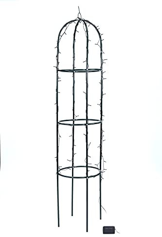 Gardenwize - Solar Light Up Garden Trellis, 100 LED Lights - Eco-Friendly, Low Maintenance - On-demand Solar Back-up Battery