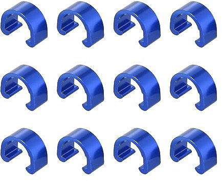 X AUTOHAUX 12pcs Bicycle Brake Cable Clip C Style Clamp Aluminium Alloy Blue