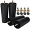 Btowin 4 inch/10cm Plastic Furniture Legs,4Pcs Modern Tapered Round DIY Furniture Replacement Feet with Threaded M8 (Metric 8mm) Hanger Bolts & Mounting Plate for Sofa TV Stand Ottoman Couch