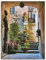 ARTLAND Wanddeko Leinwand Bilder Wandbild 60x80 cm Gemälde Architektur Blumen Italien Städte Kunst Mediterran U2TC