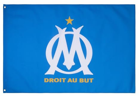 OLYMPIQUE DE MARSEILLE Drapeau Om - Collection Officielle 140 x 90 cm Bleu