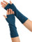Prettystern Damen mid-lange Kaschmir-Wolle Pulswärmer Arm-Stulpen fingerlose Ripp gestrickt Handschuhe Blau