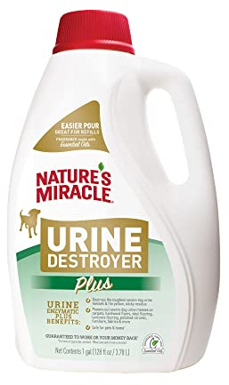Nature's Miracle Urine Destroyer Plus Dog, 128 Ounce, Tough on Strong Dog Urine and The Yellow Sticky Residue