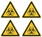 Warnung vor Biogefährdung: W009 - DIN EN ISO 7010 / ASR A1.3 - Aufkleber: 10 cm, 4 Stück