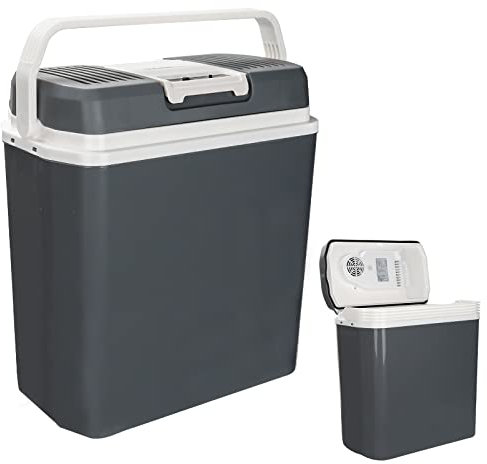 Jiubiaz Kühlbox 24 Liter 12V 230V WÄRMT & KÜHLT Mini-Kühlschrank, A++ mit ECO-Modus Elektrische Kühlbox für Auto, Boot, Camping