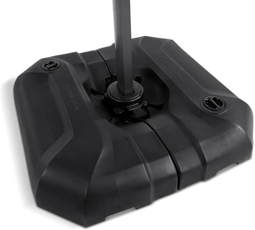 PURPLE LEAF Pieds de Parasol pour Parasol Déporté, Socle 100 kg, Base Lestée Stable et Robuste Pouvant Être Rempli d'eau ou de Sable, 91L x 90l x 16,5H, Noir