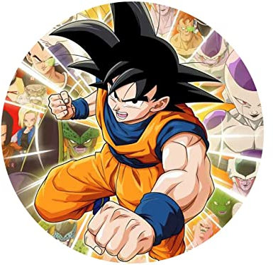 Tortenaufleger Dragonball Son Goku 2, rund 20cm Fondantpapier PREMIUM