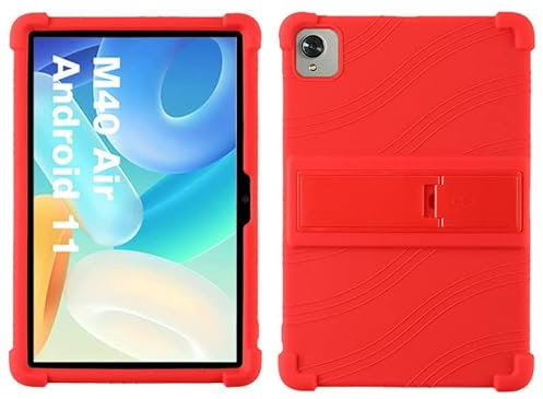 YHFZR Funda para Teclast M40 Air, Silicón Ligera Carcasa Antideslizante con Soporte para los niños para Teclast M40 Air 10,1 Pulgada, Rojo