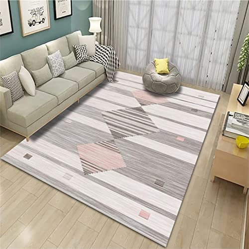 DJHWWD Zimmer Teppich pink Auslegware Mädchen Moderne Geometrie rutschfest Langlebig 180x280cm Outdoor- Schreibtisch