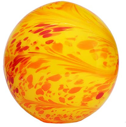 CRISTALICA Gartenkugel Bodenkugel 20 cm Gartendekoration gelb mundgeblasen