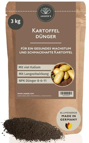 JASKER'S Kartoffeldünger 3 Kg - Für gesunde, Dicke und schmackhafte Kartoffel - Organischer Dünger für Kartoffel