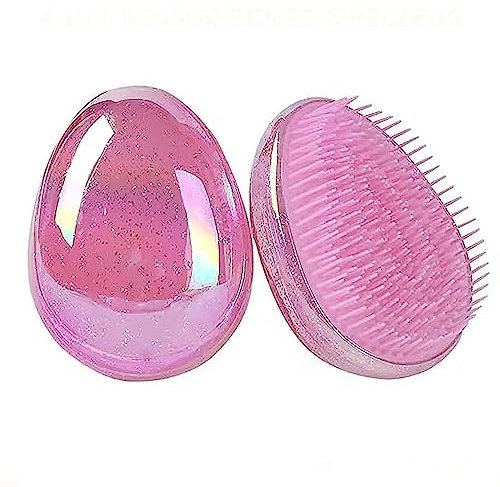 Haarbürste ohne Ziepen - Rund Haarbürste Kinder Mädchen Damen - Locken Bürste Haare - Massagebürste Haare Klein - Entwirrbürste Lange Haare - Kopfmassage Bürste (Rosa)