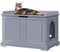 Yaheetech Katzenhöhle für große Katzen Katzenschrank Holz Katzenhaus 75,5 x 51 x 52,5 cm Katzenbett mit magnetischen Türen Separate Trennwand Katzentoilette Katzenklo Schrank, Grau