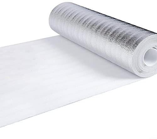 ZYNCUE Feuille d'aluminium réfléchissante multi-usages pour isolation thermique, radiateur - 5 m/10 m - Pour loft, mur, maison, caravane, grenier, garage, toits