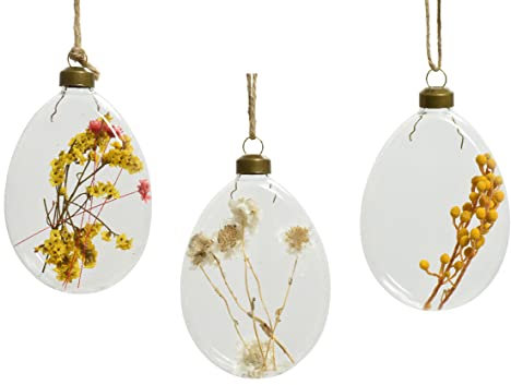 Decoris Glasgefäß zum Aufhängen mit Trockenblumen gefüllt 10,5cm x 1 Stück Sortiert - Hängedeko