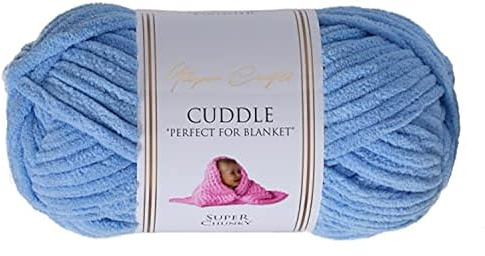 Utopia Crafts Cuddle Super Chunky Chenille Soft Yarn for Knitting and Crochet, 100g - 60m (Sky)