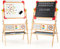 DREAMADE Chevalet d’Art pour Enfants, Chevalet en Bois Double Face Réglable avec Tableau Blanc Magnétique & Tableau Noir, Rouleau de Papier Bonus et Aimants en Lettres, Planche à Dessin Debout