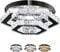 CXGLEAMING 13 Modern LED Crystal Chandelier Ceiling Lights Fitting Flush Hexagonal Crystal Pendant Ceiling Lights for Living Room Bedroom Hallway Bathromm Kitchen(3 Color Changable)