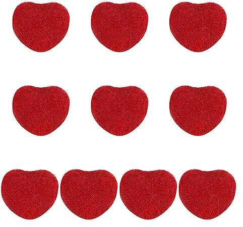 SUNNYCLUE 10Pcs Wool Felt Balls Red Heart Shape 100% Natural Wool Felting Ball Beads Pompoms Woolen Felted Fabric Handmade Pom Pom Garland for Home Christmas Tree Decor DIY Craft Party Props