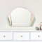Melody Maison Pink & Green Arched Shell Art Deco Wall Mirror 96x48cm for Living Room, Bathroom, Bedroom, Hallway