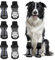 SlowTon 3 Paar Indoor Anti-Rutsch Socken für Hunde, weicher Verstellbarer Pfotenschutz mit Klettverschluss für Hartholzböden in Innenräumen, Hundesocken für kleine, mittlere große Hunde(Schwarz, M)